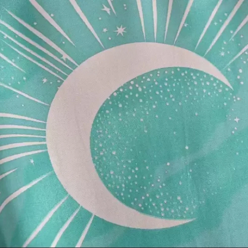 SOLD OUT Green Cosmic Galaxy Moon Boho Short Kimono Coverup Robe - Picture 10 of 11